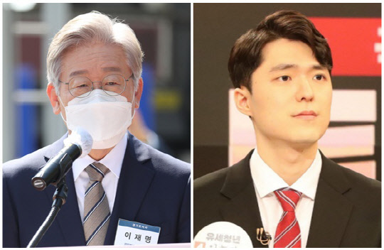 이재명(왼쪽) 경기도지사와 양준우 국민의힘 대변인. 양준우 페이스북, 연합뉴스